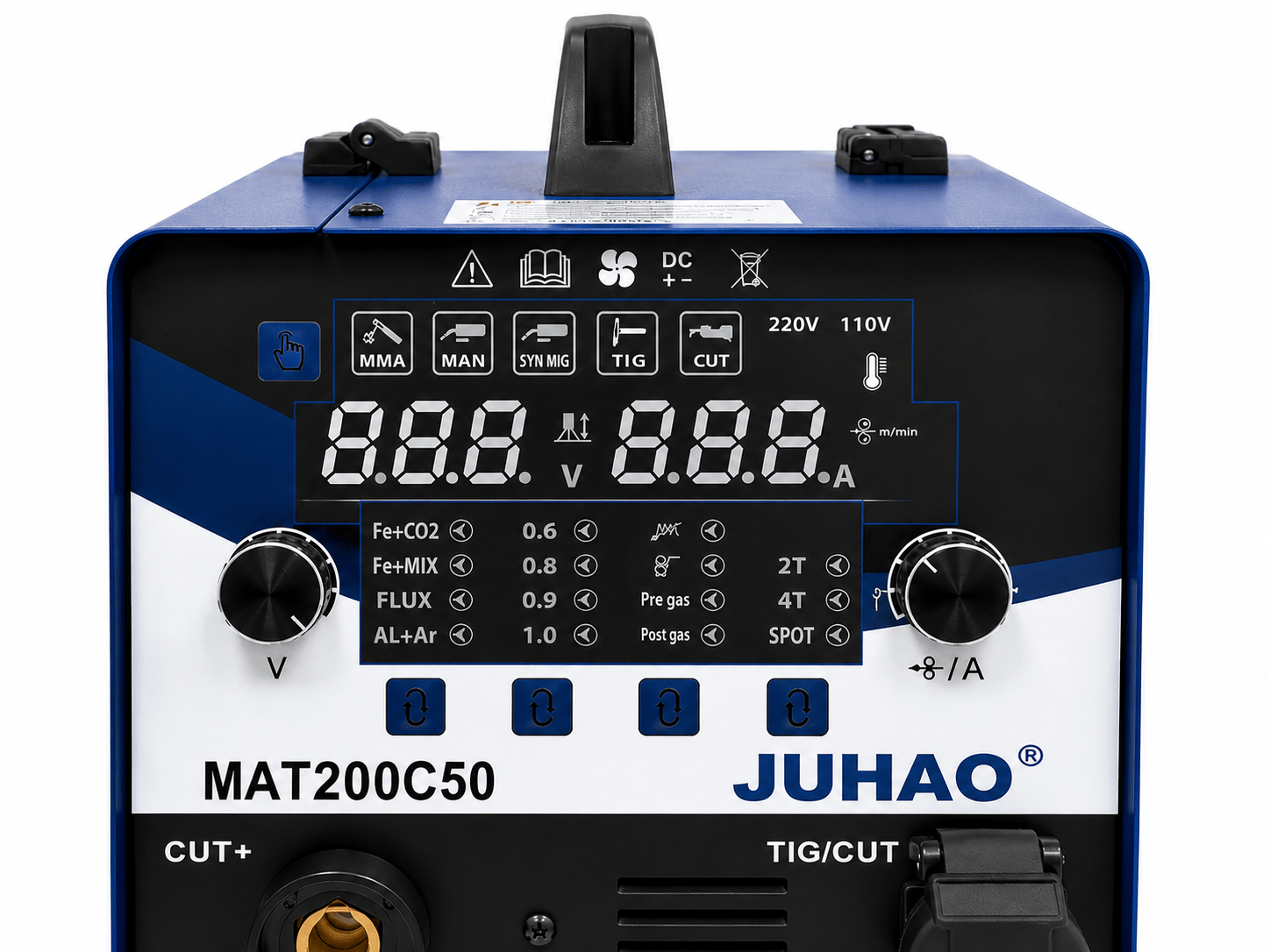 6-In-1 Dual Voltage Welder &amp; 40A Plasma Cutter, Pulse MIG TIG MMA 180A
