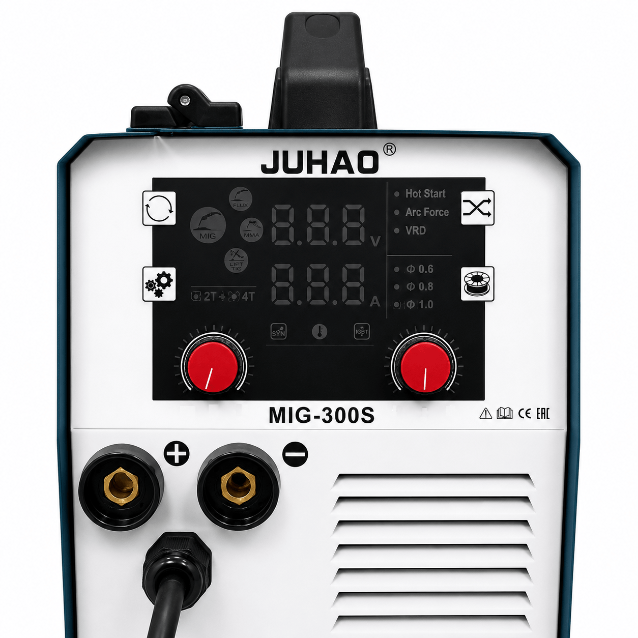 220V 200A 3-in-1 Welder with Gas MIG, Flux Core MIG, TIG & MMA, 60% Duty Cycle