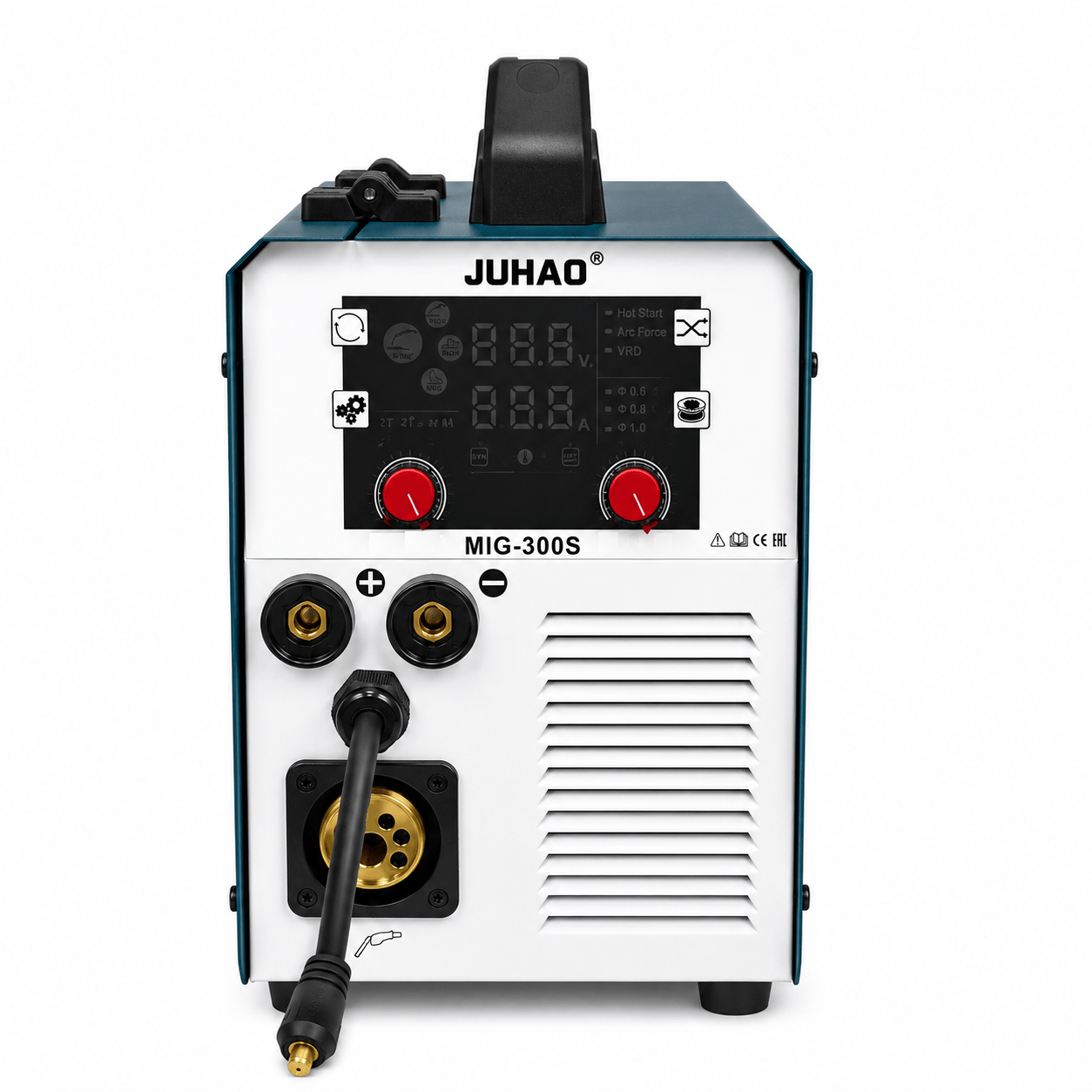 220V 200A 3-in-1 Welder with Gas MIG, Flux Core MIG, TIG & MMA, 60% Duty Cycle