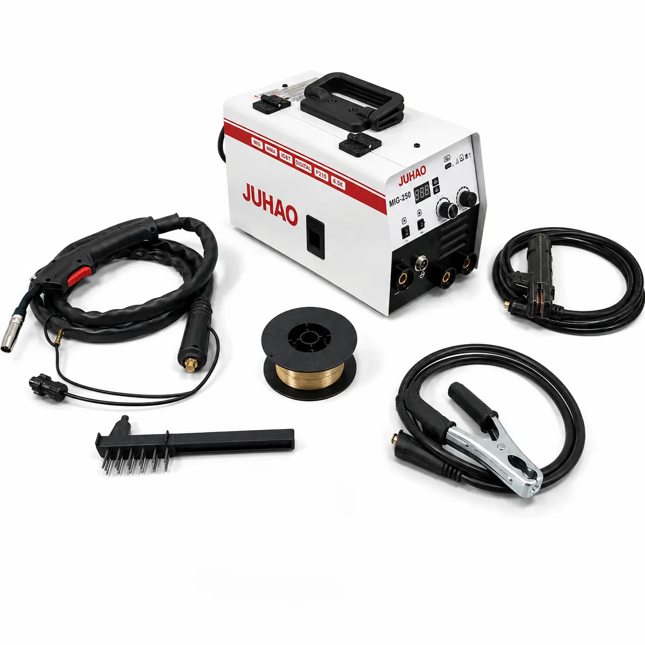 120A Gas & Flux Core MIG Welder, 220V IGBT Inverter, Portable 3.7kg Design